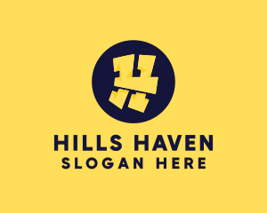 Yellow Letter H logo design