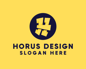 Yellow Letter H logo design