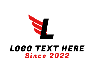 Door To Door - Logistics Delivery Wings logo design