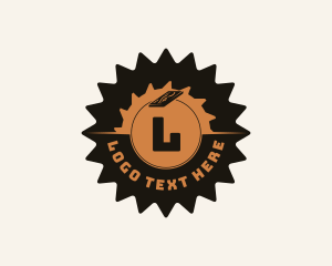 Glue - Wood Lumberjack Carpentry logo design
