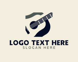 String Instrument - Guitar Player Musician logo design