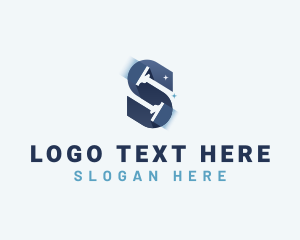 Cleaning - Squeegee Cleaning Letter S logo design