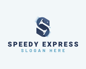 Squeegee Cleaning Letter S logo design