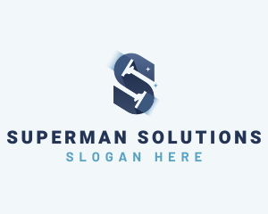 Squeegee Cleaning Letter S logo design