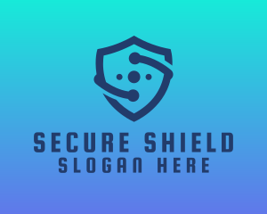 Modern Technology Shield logo design