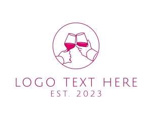 Hand - Wine Cheers Celebration logo design