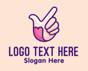 Dating Site - Pointing Heart Hand logo design