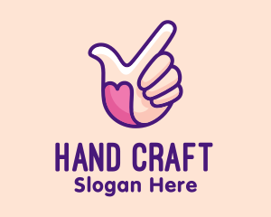 Hand - Pointing Heart Hand logo design