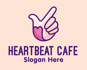 Heart - Pointing Heart Hand logo design