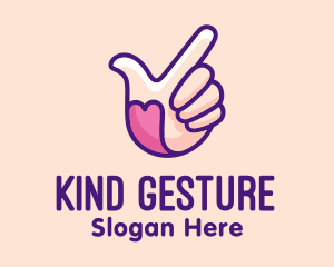 Gesture - Pointing Heart Hand logo design