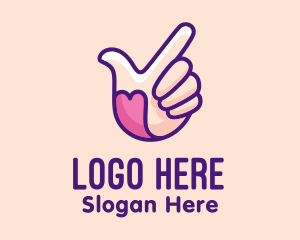 Pointing Heart Hand  logo design