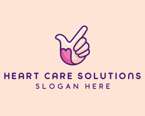 Love Charity Hand  logo design