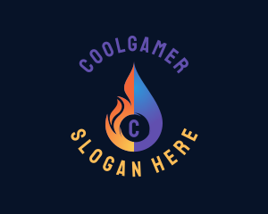 Flame - Fire Water Droplet logo design