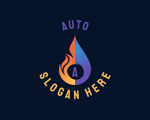 Cold - Fire Water Droplet logo design