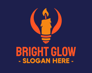 Light - Candlelight Light Bulb logo design