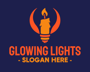 Candlelight Light Bulb logo design