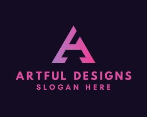 Purple Arrow Letter A logo design