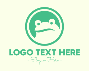 Circle - Confused Green Frog logo design