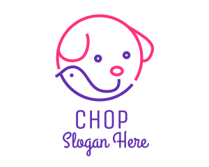 Puppy - Puppy Bird Outline logo design