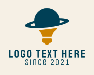 Lamp - Light Bulb Planet logo design