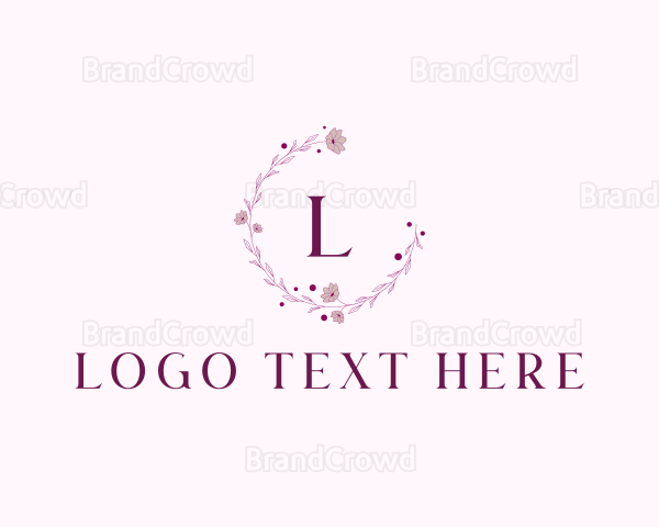 Dainty Floral Garland Wreath Logo