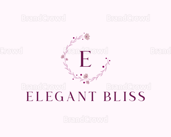 Dainty Floral Garland Wreath Logo