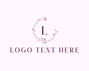 Theraphy - Dainty Floral Garland Wreath logo design