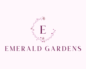 Dainty Floral Garland Wreath logo design