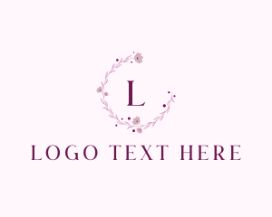 Letter - Dainty Floral Garland Wreath logo design
