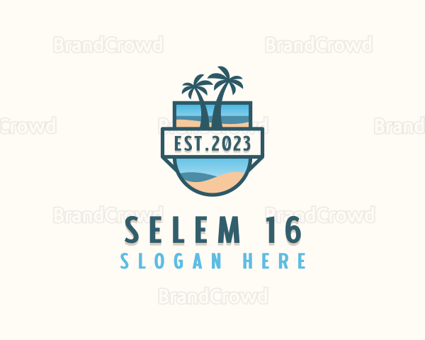 Summer Palm Tree Island Logo