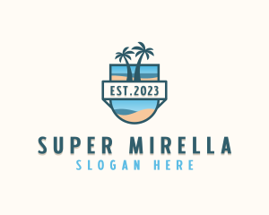 Summer Palm Tree Island Logo