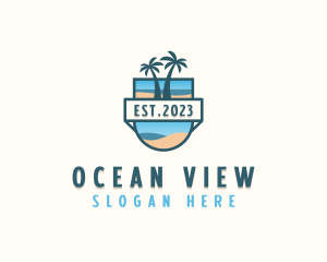 Summer Palm Tree Island logo design