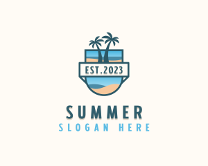 Summer Palm Tree Island logo design