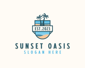 Summer Palm Tree Island logo design