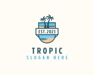 Summer Palm Tree Island logo design