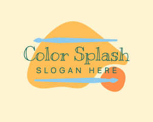 Colorful Paint Brush Painter logo design