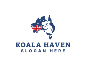 Koala - Australian Map Koala logo design