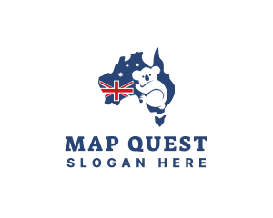 Australian Map Koala logo design