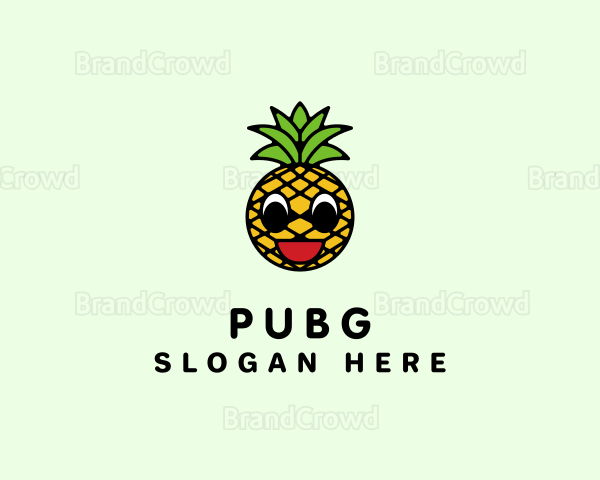 Happy Tropical Pineapple Logo