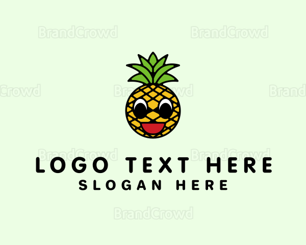 Happy Tropical Pineapple Logo