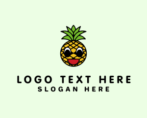 Fruit - Happy Tropical Pineapple logo design