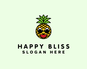 Happy Tropical Pineapple  logo design