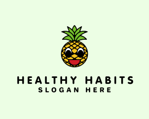 Happy Tropical Pineapple  logo design