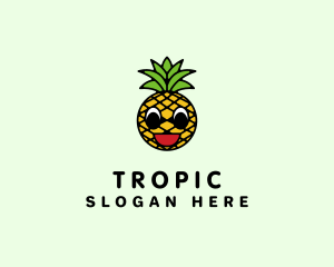 Happy Tropical Pineapple  logo design