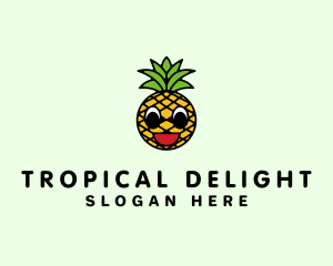 Happy Tropical Pineapple  logo design