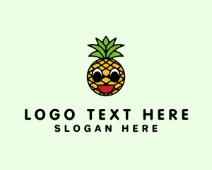 Mascot - Happy Tropical Pineapple logo design