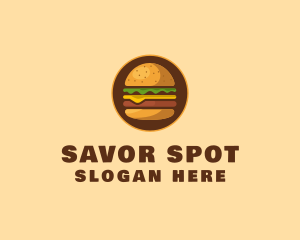 Lunch - Cheeseburger Hamburger Burger Food logo design