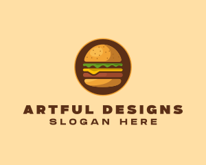 Cheeseburger Hamburger Burger Food logo design