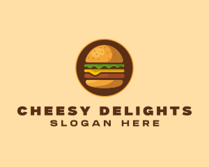 Cheeseburger Hamburger Burger Food logo design