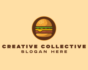 Cheeseburger Hamburger Burger Food logo design